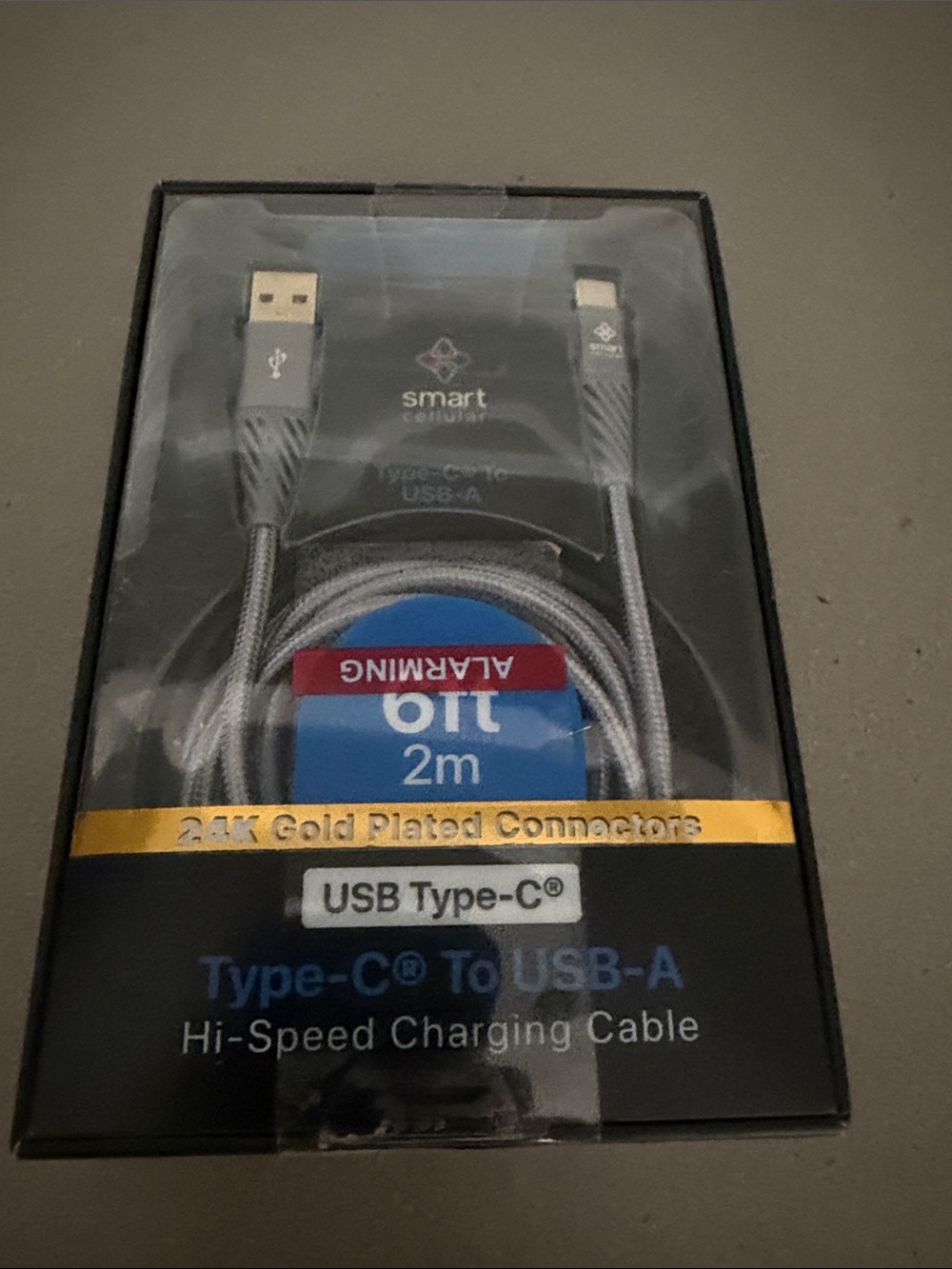 2m Silver USB Type-C to USB-A High-Speed Charging Cable